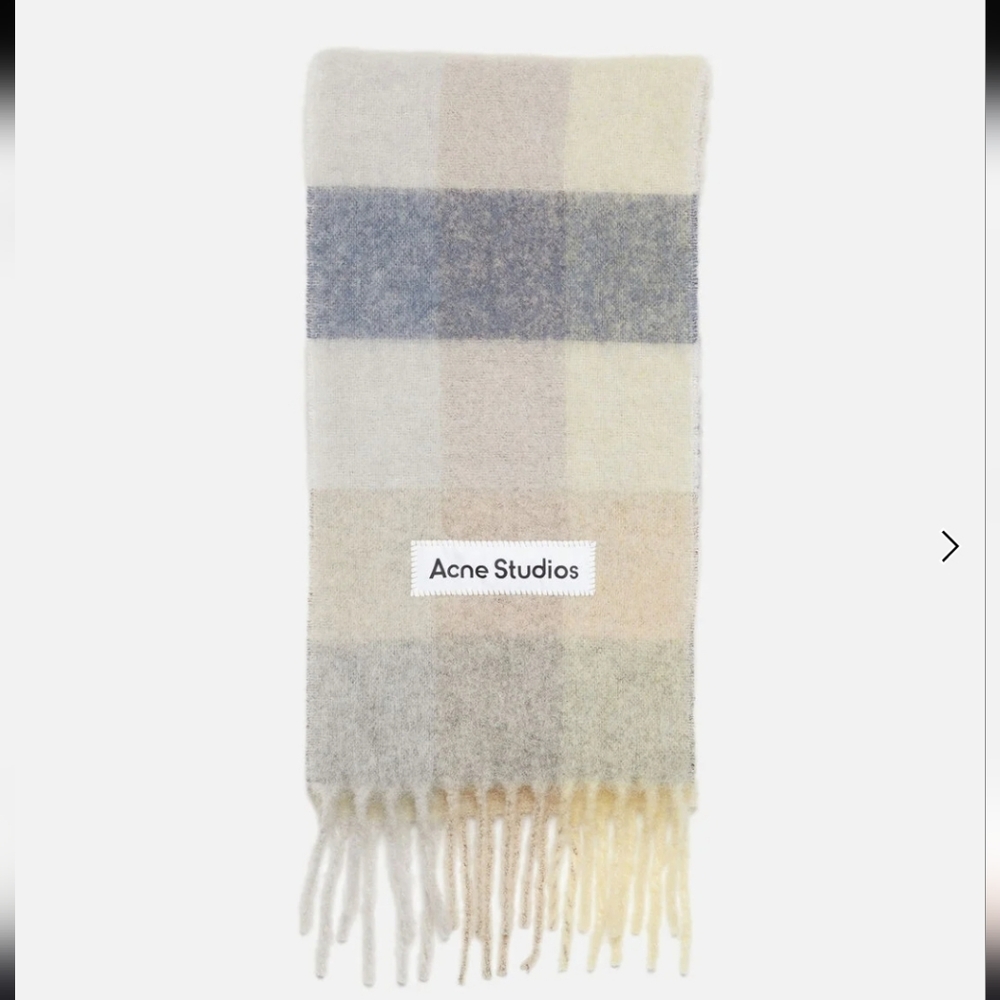 Acne Studios Check Mohair Scarf Vanilla Beige Lavender Great Conditioner